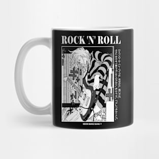 Anime Punk Rock Band Black and White Manga Aesthetic Mug